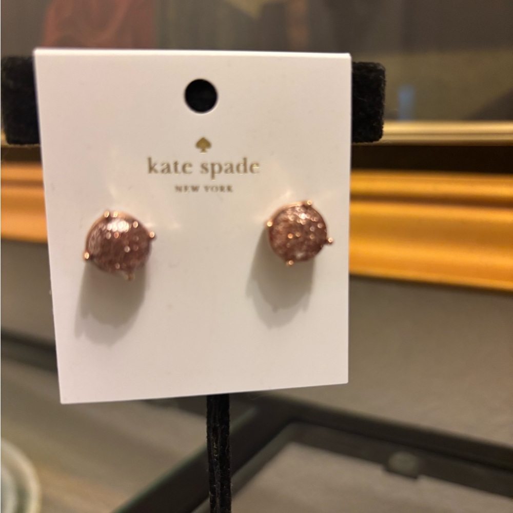 Kate Spade Sparkling Rose Gold Pink Earrings
